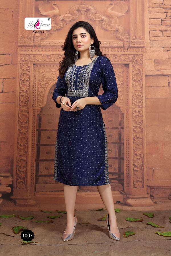 Fly Free Muskan Beautiful Rayon Embroidery Kurti